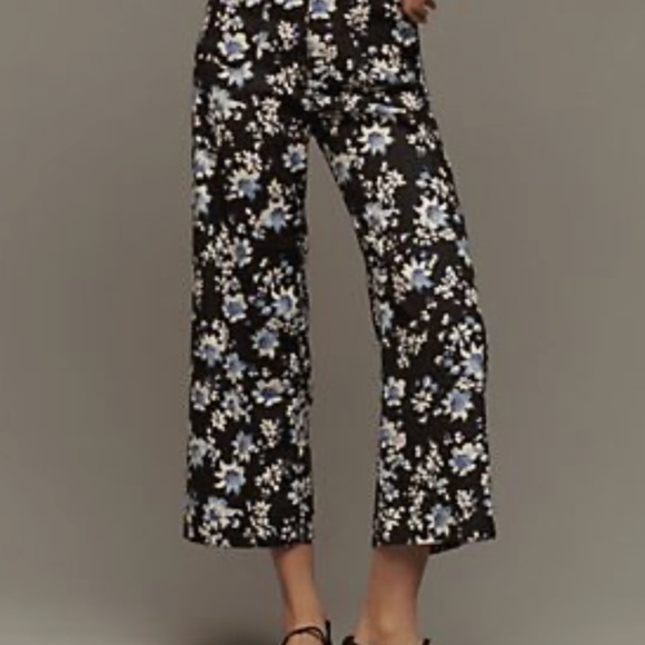 Anthropologie Maeve The Colette Wide Leg Crop Pants in Linen, Size 30 - Picture 2 of 4